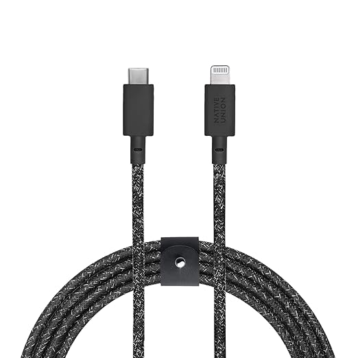 Native Union Belt Cable USB-C to Lightning - 10ft Ultra-Strong Reinforced Cable [MFi Certified] for iPhone 14, Phone 14 Plus, iPhone 14 Pro, iPhone 14 Pro Max, iPhone 13 and Earlier (Cosmos)
