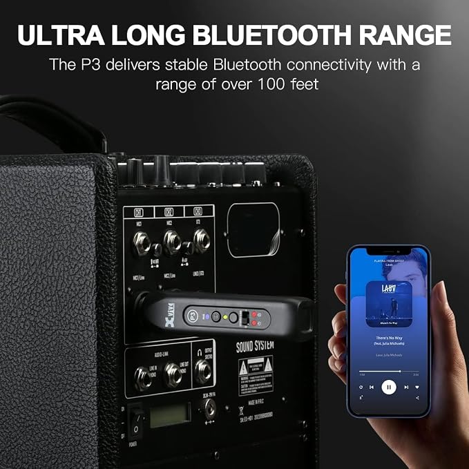 Xvive P3 Bluetooth XLR Receiver for Audio Mixer, Active PA, DJ Systems