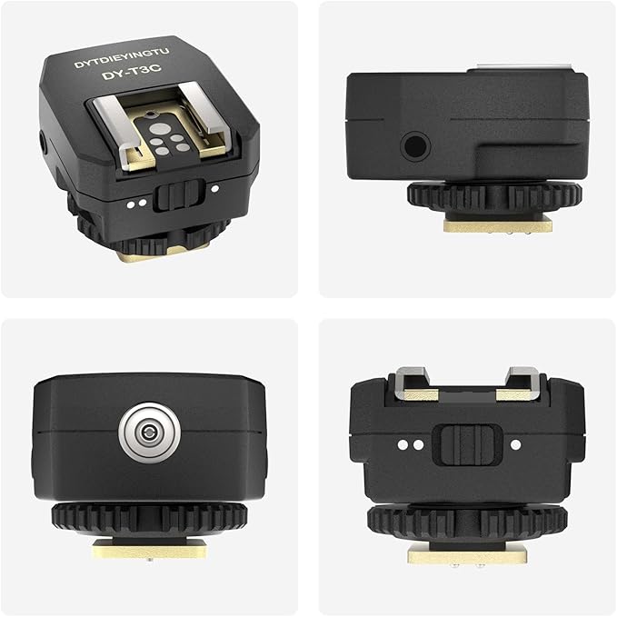 DY-T3C for Canon Camera Flash Hot Shoe Adapter Mount Top-Mounted Expansion Accessory: Multi-Flash synchronous Shooting with Cable Converter (DY-T3C 1PCS + PC Cable 1PCS)