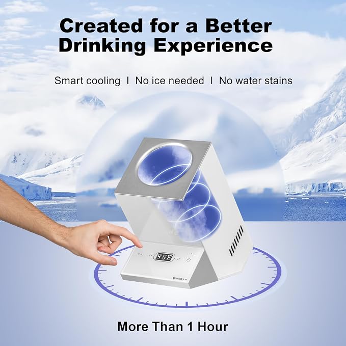 Cobalance Wine Chiller,Electric Wine Cooler Bucket for 750ml Vino or Some Champagne,Single Bottle Chiller for Poolside Party,Gift Set for Vino Lover