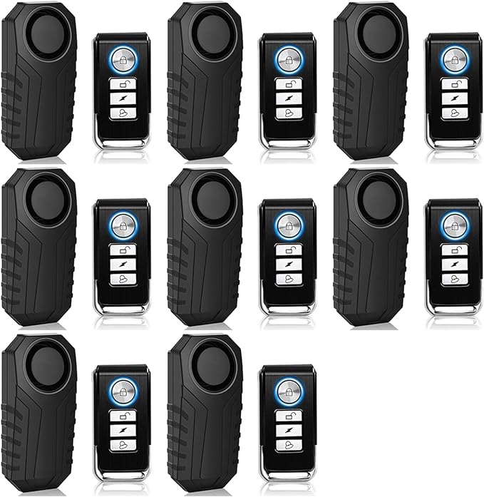 Bicycle Alarm System Anti Theft,USUPERINK Bike Alarms for Ebikes,113dB Bike Alarm,IP65 Waterproof,7 Levels of Sensitivity Adjustment,Suitable for Bicycles,Motorcycles,Electric Scooters,Ebike,8PK