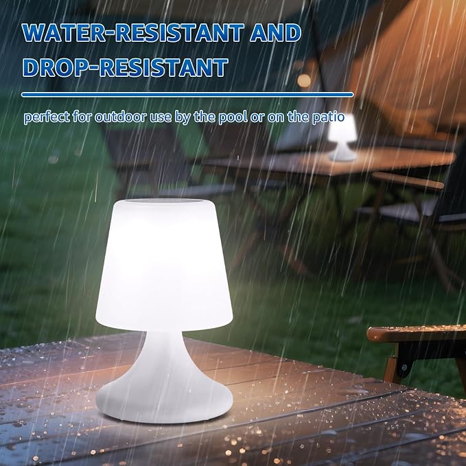 uuffoo Shower Lamp Cordless LED Table Lamp with Speaker Patio Outdoor Speaker with Lights RGB IP44 for Patio Pool Party Balcony Bathroom (Waterproof, Rechargeable)