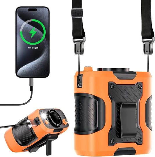 Portable Waist Fan Personal 14500mah 100 Speeds Clip On Shirt Fan Belt Cooling Device Wearable Cool Body Blow Cold Air Rechargeable Pocket Mini Men Workers Outdoor Travel Hiking Gifts