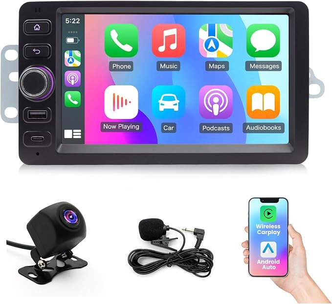 8 Core 4+64G Car Stereo Radio for Chevy Chevrolet Silverado Tahoe 2003-2006, GMC Sierra Yukon 2003-2006, Hummer 2003-2006, 7'' Radio with Wireless CarPlay/Andriod Auto/WiFi/Bluetooth/Backup Camera/GPS