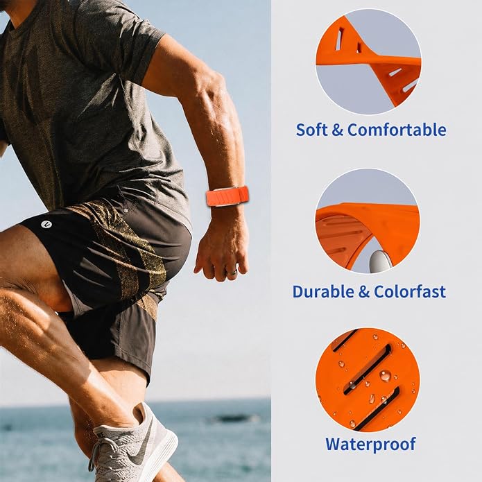 3 Pack Silicone SportFlex Bands Compatible with WHOOP 5.0/MG Band for Men Women - Soft, Breathable & Comfortable, Adjustable Waterproof Replacement Wristbands Straps- Not Compatible with Gen 4