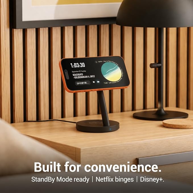 Qi2 25W 3 in 1 Fast Charging Station for Apple and Samsung | 2-year warranty, MagSafe, 18.5° tilt adjustment, 45W PD adapter, ideal for home office desk multi device