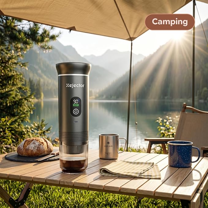 Portable Coffee Maker Espresso Machine Cafetera Portatil Personal Rechargeable Coffee Maker Small for Travel Camping usb-c Battery Espresso Maker, 3-IN-1 Compatible with Ground Coffee & NS Capsule