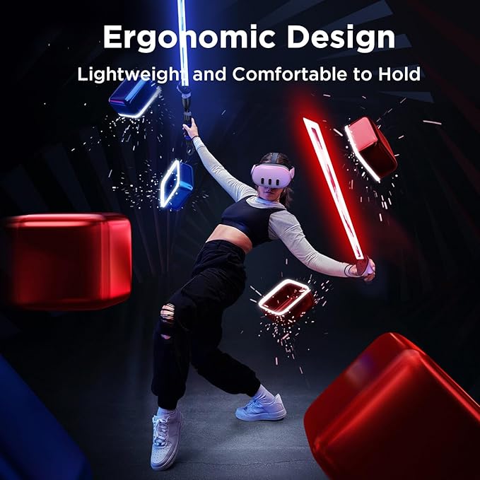 YOGES Gorilla Tag Long Arms Compatible with Meta Quest 3S/ Quest 3/ Oculus Quest 2/ Quest Pro/Rift S Controller, Beat Saber Handle Attachments VR Sticks Dual Extensions Grips for Playing VR Games