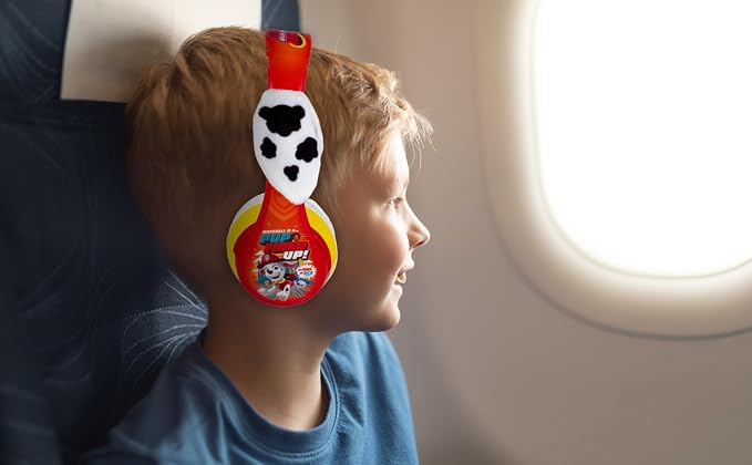 Paw Patrol Bluetooth Headphones for Kids, Volume Reduced Wireless Headphones for School Home or Travel (Paw Patrol Marshall)