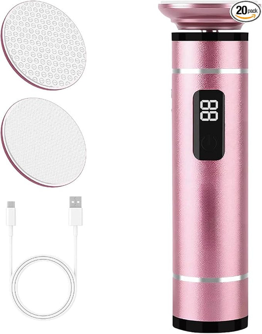 Electric Foot File Callus Remover Glass Grinding Head Electric Callus Remover for Feet Rechargeable Foot Grinder Dead Skin Pedicure Tools Adjustable Speed Foot Sander with Led Display