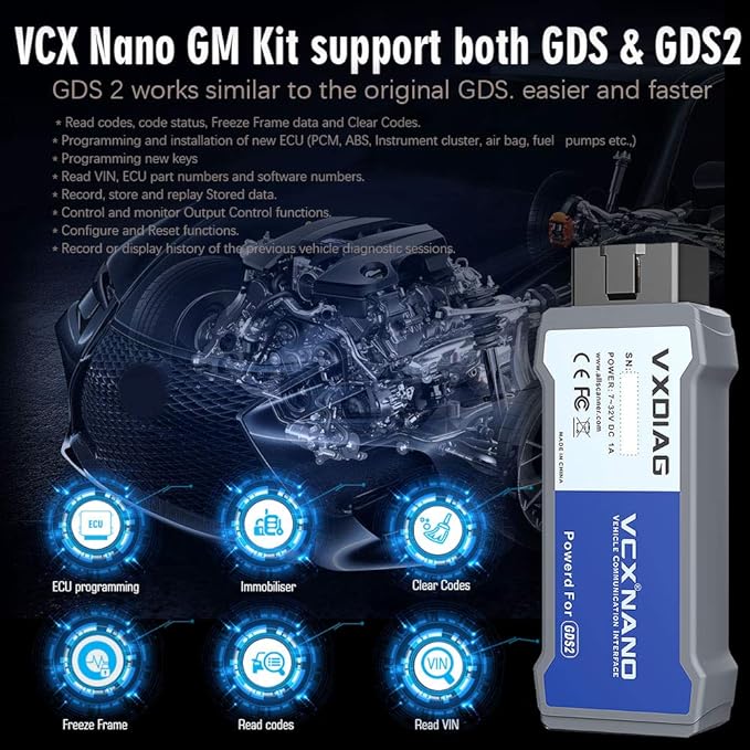 VXDIAG VCX Nano GDS2 and Tech2Win Diagnostic Tool Compatible for GM/OPEL with Global Diagnostic Programming System GDS & GDS2