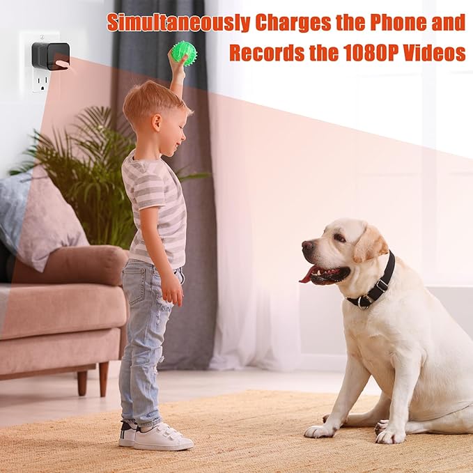 USB Charger Hidden Camera, WiFi Small Spy Security Camera, Full HD 1080P Mini Wireless Nanny Cam Motion Detection with App Live Feed for Home
