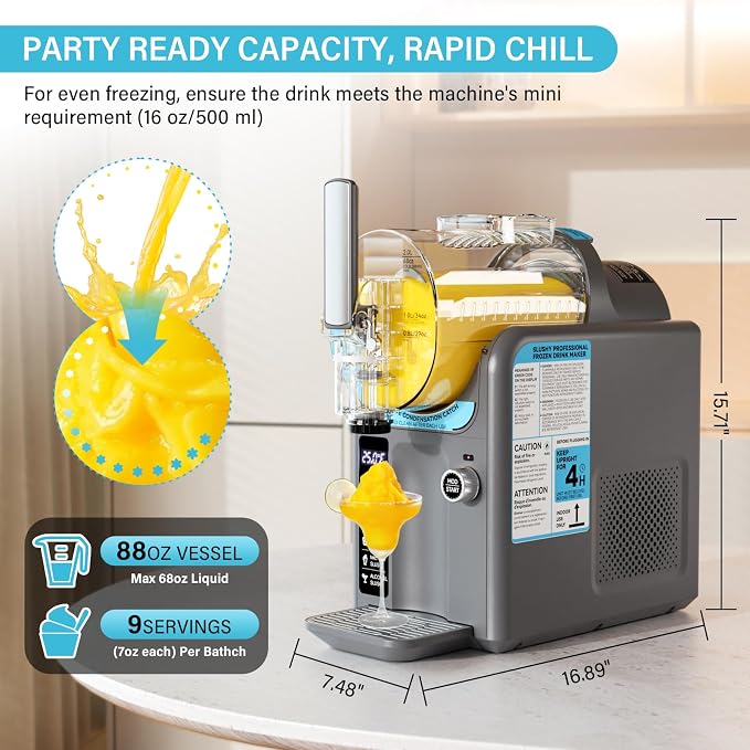 Ice Cream Machine Frozen Drink Maker, Slushie Machine for Home - Slushy Machine Maker No Ice Needed Self Cleaning, 5 Preset for Soft Serve Ice Cream, Slushie, Margarita, Frappés, Milkshake