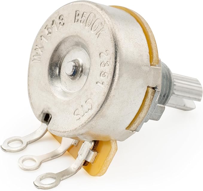 CTS 450 B500K Pots Standard Split Shaft 3/8 Inch 10% Linear Taper Potentiometers for Electric Guitar Bass (Set of 4)