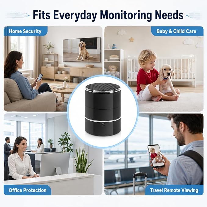 SOPKVL Bluetooth Speaker Dome Camera, 240° Ultra-Wide Angle Lens | WiFi Live Viewing, Motion Detection, Home Office Security, 2.4/5G