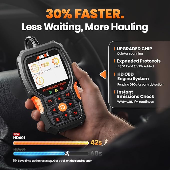 ANCEL HD601 with ANCEL AD310 Code Reader Full System Heavy Duty Truck Scanner