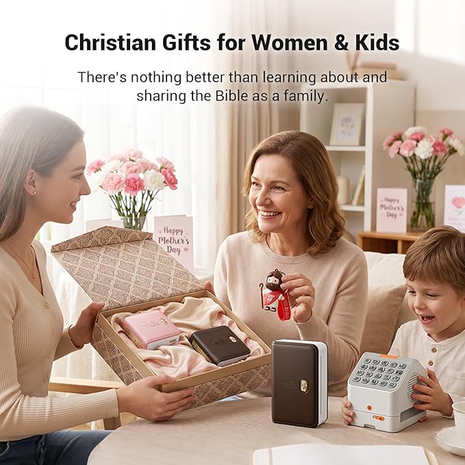 Bible Study Journal Accessories, Mini Thermal Printer FP31, Christian Gifts for Women Kids Confirmation Baptisms Religious Birthday Index Tabs, Compatible with 2" & 3" Stickers, with 4 Rolls
