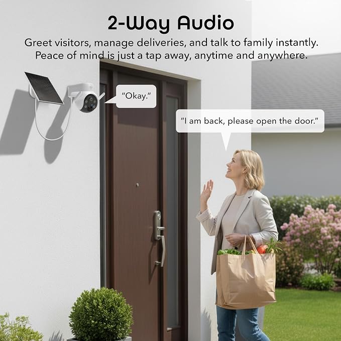 Geeni Insight 3MP Smart PTZ Solar Security Camera – Auto-Follow Motion Tracking, 2K HD Wire-Free Outdoor WiFi Camera with 3W External Solar Panel, 5200mAh Battery, & Two-Way Audio