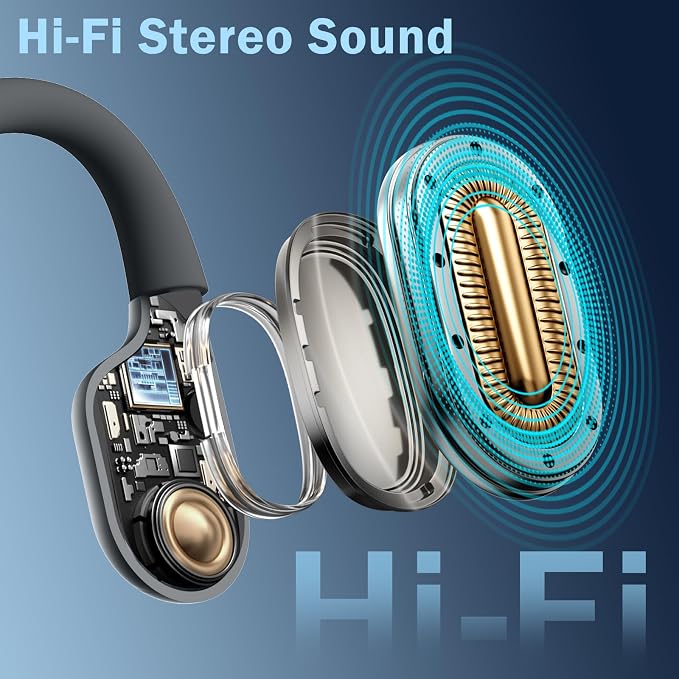 Swimming Headphones-Bone Conduction Headphones, IP68 Waterproof Open Earphones, LiteSurge Bluetooth 5.4 Underwater Sport Earbuds with 32 GB MP3 Memory for Swimming, Marathon-Black