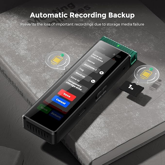 8GB Digital Voice Recorder with Playback, Innioasis R1 Full Touchscreen Voice Recorder with Bluetooth, Voice Activated Sound Audio Recorder Device with Mic Green