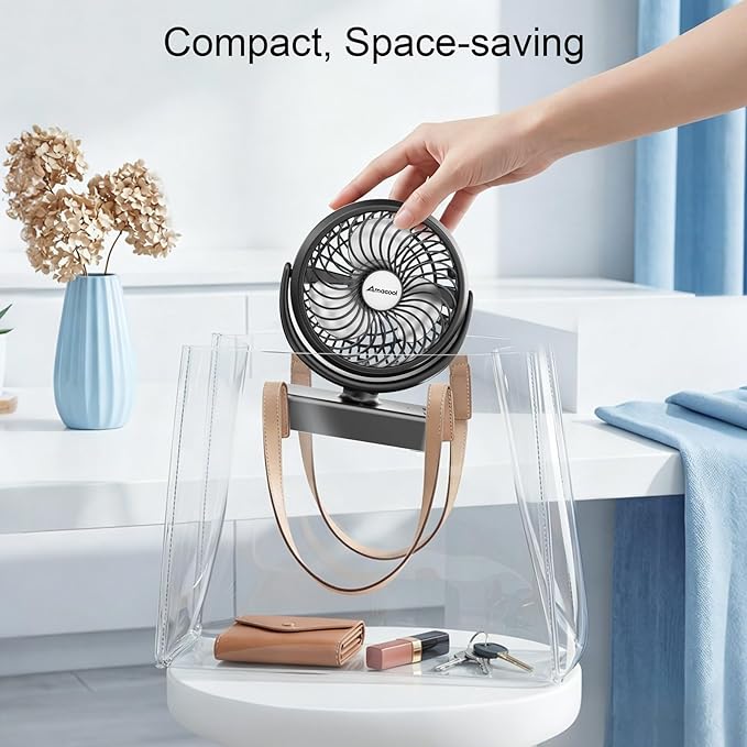 AMACOOL 5000mAh Magnetic Cruise Golf Cart Fan, Camping Fans with Hook, Ultra-Compact Travel Fan for Sleeping, Work Light Tool Gifts for Men Dad BBQ Grill, Travel Camping Cruise Essentials 2026