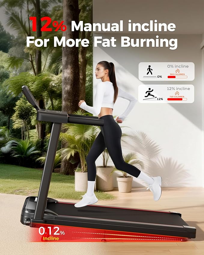 Abonow Foldable Treadmill for Home Small with Incline - 3.0HP Quiet Walking Pad Treadmill with Handles, 300LBS Capacity, Home Office 3-in-1 Portable Treadmills for Running Jogging Walking