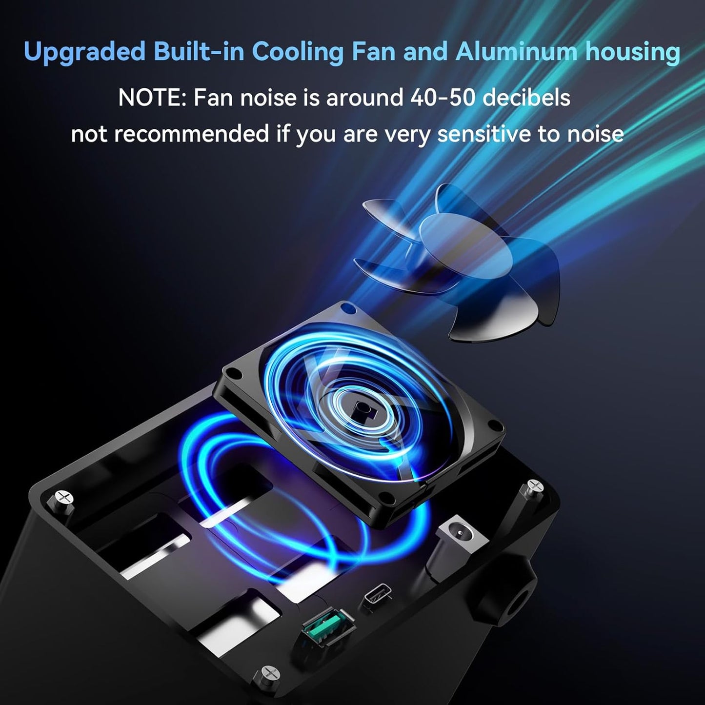 Aluminum Dual Bay 10Gbps Hard Drive Enclosure with Cooling Fan for 2.5“/3.5" SATA HDD/SSD with USB A/C 3.2 Gen 2, Support Hot Swappable, Daisy Chain Expansion, Tool-Free, DAS(NO RAID/NAS)