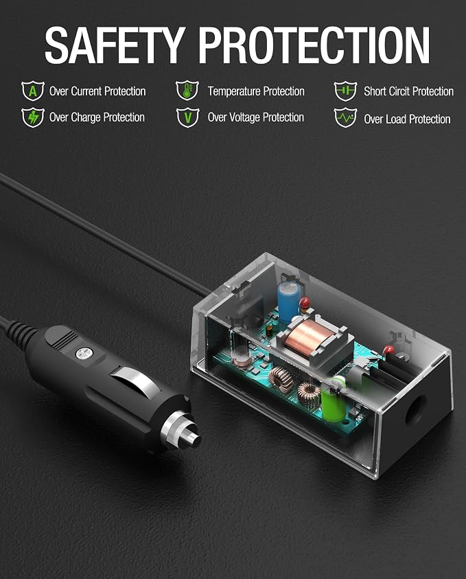 ALIENSX 36V Step-Up Converter Car Charger for Starlink Mini/Starlink Mini X | 12V/24V Cigarette Lighter Power Adapter Booster, 200FT Range, Waterproof for RV/Truck/Boat etc