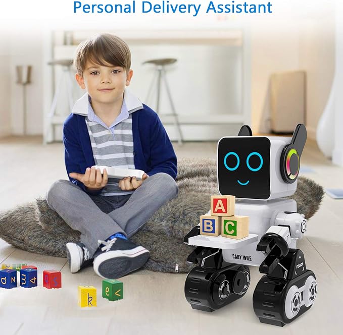 okk Robot Toy for Kids, Smart RC Robots for Kids with Touch and Sound Control Robotics Intelligent Programmable, Robot Toy with Walking Dancing Singing Talking Transfering Items for Boys Girls (White)