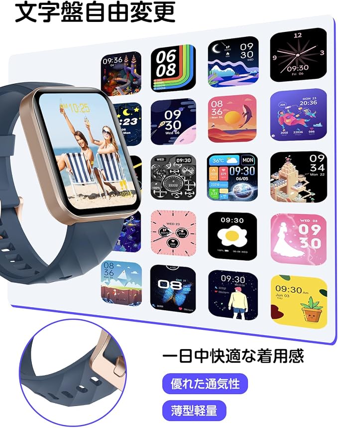 Smart Watch (Answer/Make Calls), 1.85" Smart Watches for Women Men Digital Watch Fitness Tracker with 100+ Sport Modes Heart Rate Monitor for iOS Android Phones Waterproof (Blue)