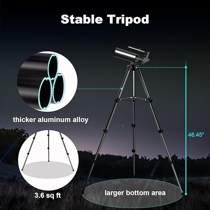 Maksutov-Cassegrain Telescopes for Adults Astronomy, 60mm Aperture 830mm Catadioptric Compound Telescope