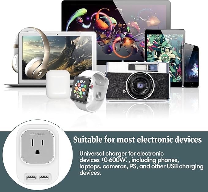 220V to 110V Voltage Converter US to Europe with 2 USB A & 2 USB C Ports Fast Charging, Power Converter for European Travel International Universal Travel Adapter for Italy Germany Spain France