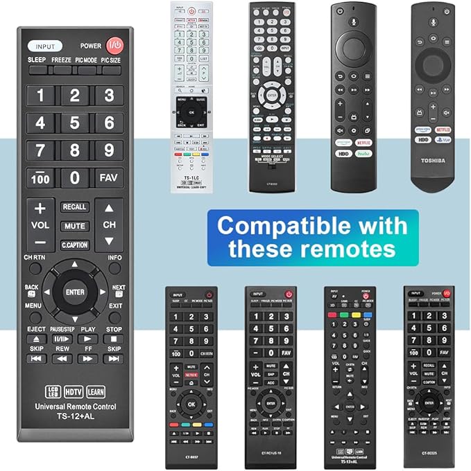Gvirtue Universal Remote Control Compatible Replacement for Toshiba TV/ HDTV/ LCD/ LED, CT-90325 CT-90326 CT-90329 CT-8037 CT-90302 CT-90275 CT-90 CT-90366