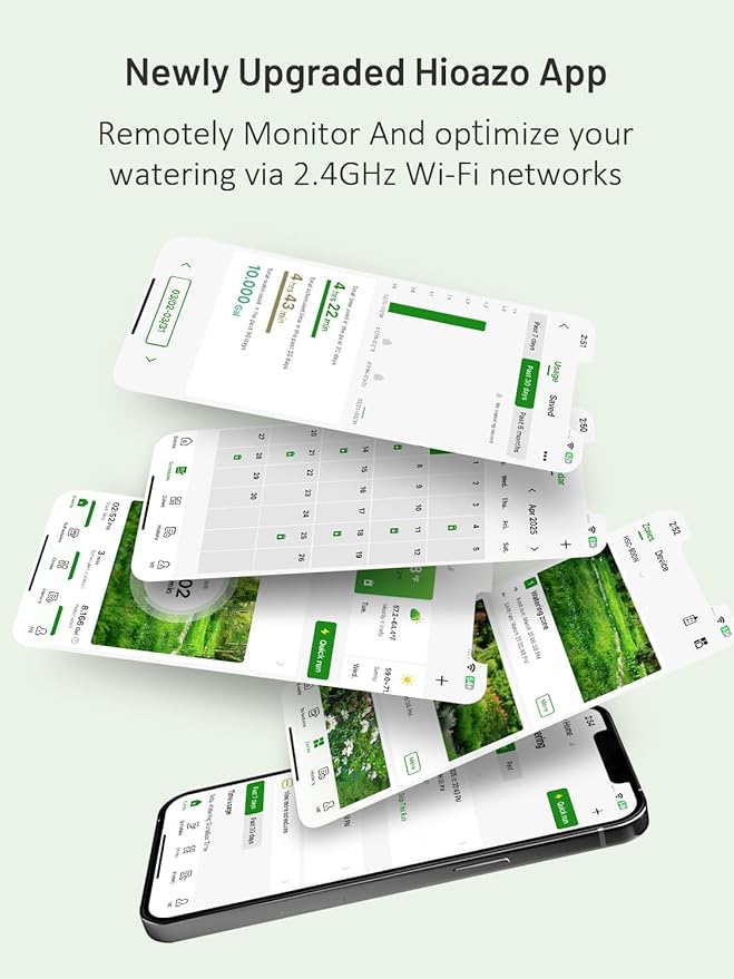 Indoor Smart Sprinklers Controller WiFi, Irrigation Controller Easy Use App Enabled, 8 Zone + 16 Plans, Save Water Auto Skip Rain, Freeze & Wind, 10 Minutes Install
