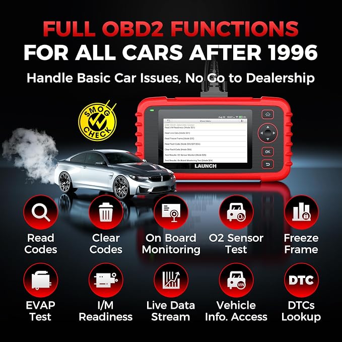 LAUNCH CRP129X V2.0 OBD2 Scanner, 2026 Elite Lifetime Free Update Scan Tool, 12 Reset, Injector Coding, ABS/SRS/TCM/Engine System Diagnostic Scanner, Auto Vin, Car Scanner Diagnostic for All Cars