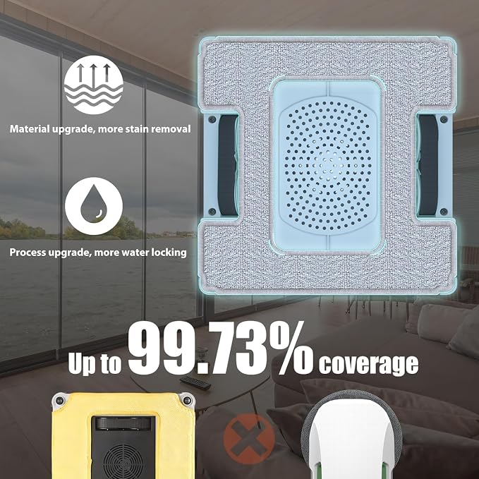 FMART W6 Window Cleaner Robot Double-Sided Spray Water, 3800Pa Strong Suction Smart Window Cleaning Robot, APP&Remote Control Robot Suitable for Outdoor/Indoor High Rise Windows
