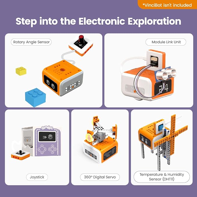 Vincibot Coding Robot with Creator Kit and Inventor Kit for Kids 8-12