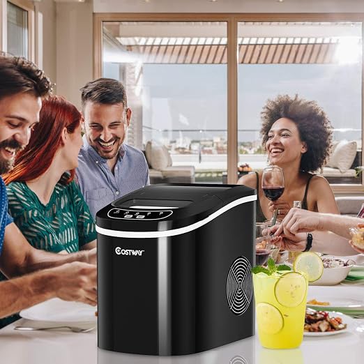 Byroce Portable Countertop Ice Maker, Electric Ice Maker with Easy Operated Panel, Ice Cubes Ready in 6 Mins, 26LBS/24 Hours, Quiet Running and Energy Efficient, Countertop Ice Making Machine