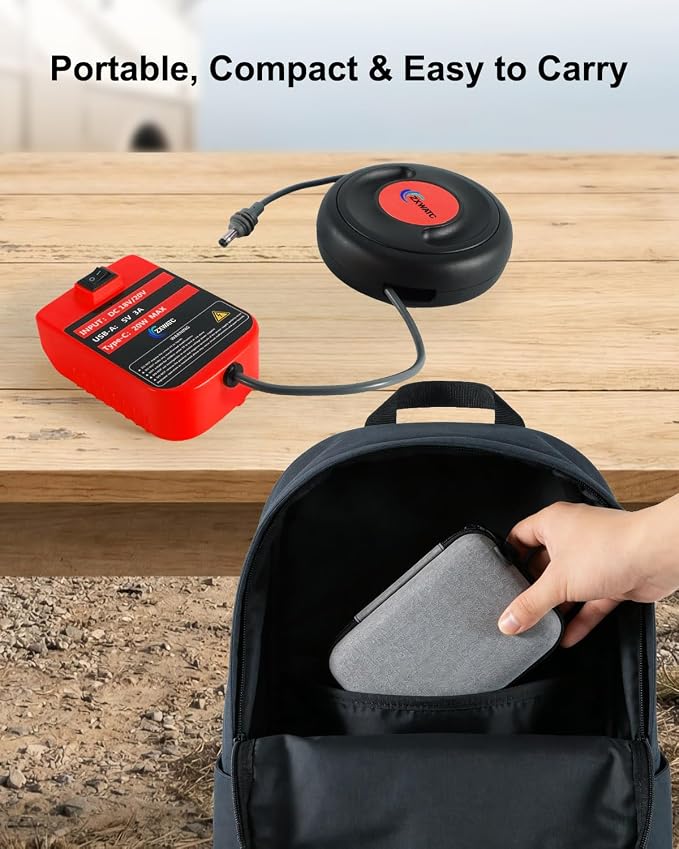 Starlink Mini Battery Adapter Compatible with Milwaukee 18V Battery – Portable Off-Grid Power Supply with USB & Type-C Fast Charging, 10FT Heavy-Duty Cable, With Low-Voltage Protection and Storage Box