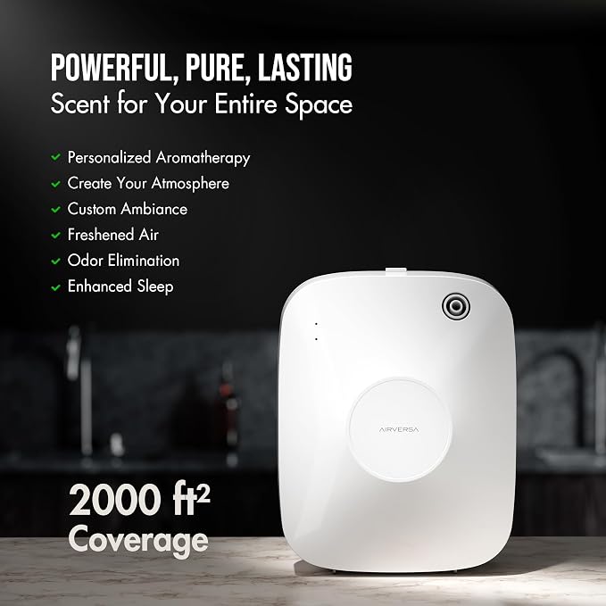 Smart Waterless Essential Oil Diffuser Hotel Scent Starter Kit, 400mL Capacity with 200mL Fragrance Oil, Up to 2000 sq ft Scent Air Machine with 12A1V Power Adapter for Large Room, ANA White Kit