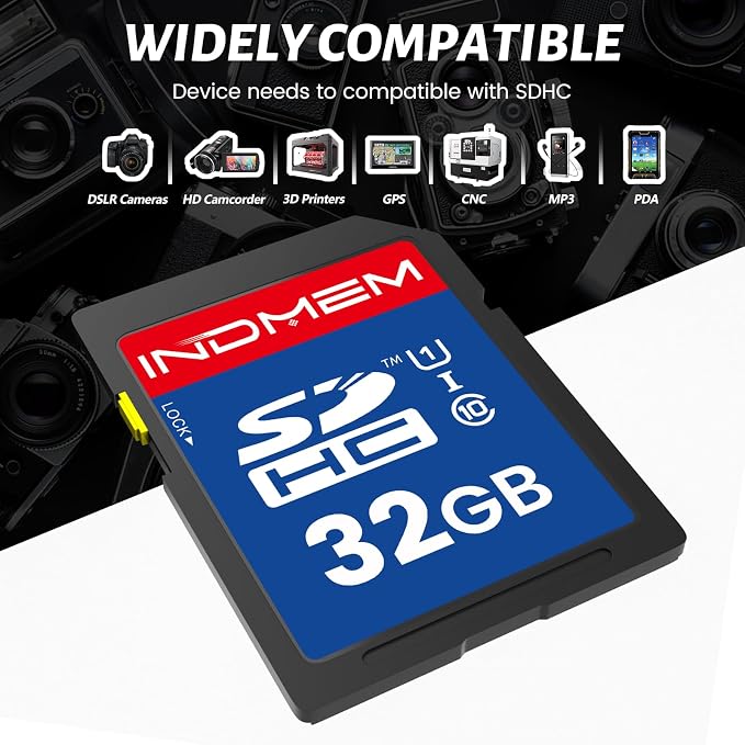 SD Card 32GB, 10-Pack UHS-I Class 10 MLC Flash Memory Cards, High Speed Full HD Video Recording Secure Digital Cards for Camera DSLR Action Cam Camcorder Phone Digital Device