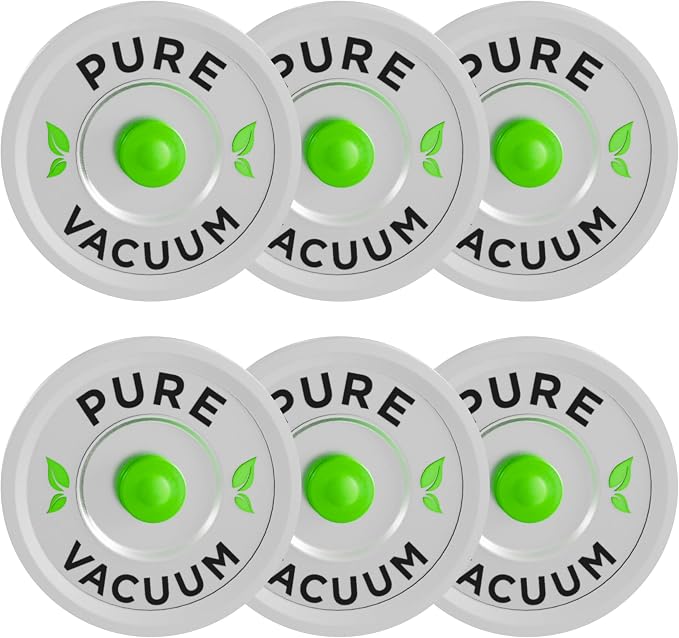 PURE MVP Premium Wide Mouth Mason Jar Vacuum Lids | Triple Thick Stainless Steel | Perfect for Juice, Smoothies to Extend Freshness 8x | Easy-Release Valve w/Leak Detection for Fermentation