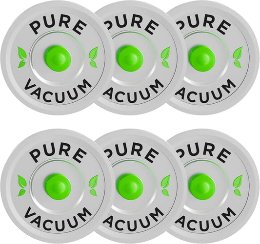 PURE MVP Premium Wide Mouth Mason Jar Vacuum Lids | Triple Thick Stainless Steel | Perfect for Juice, Smoothies to Extend Freshness 8x | Easy-Release Valve w/Leak Detection for Fermentation