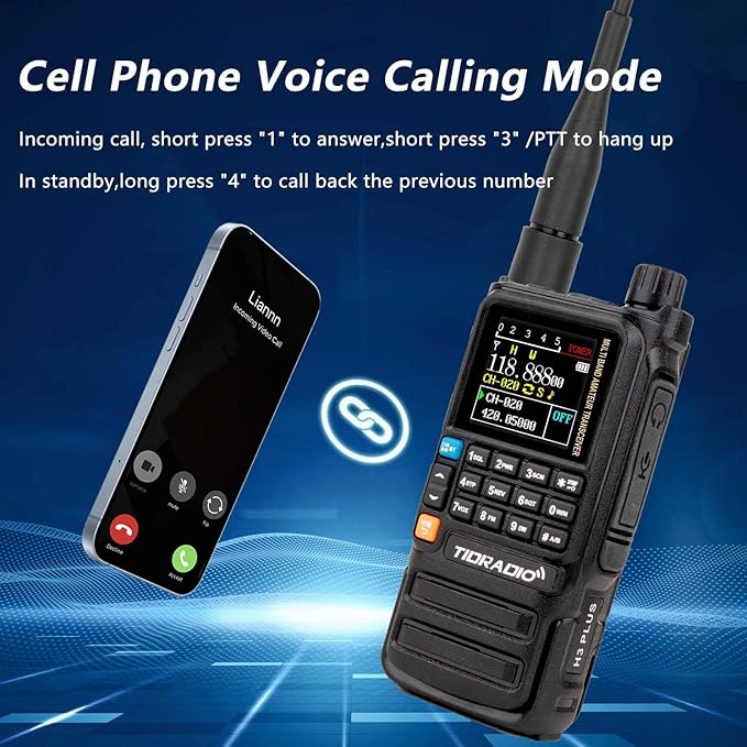 TIDRADIO TD-H3 Plus GMRS Handheld Radio Long Range Walkie Talkies USB-C Charging & Wireless Programming Multi-band Rechargeable Two Way Radios 2500mAh Battery NOAA Weather Radio Frequency Copy -2 Pack