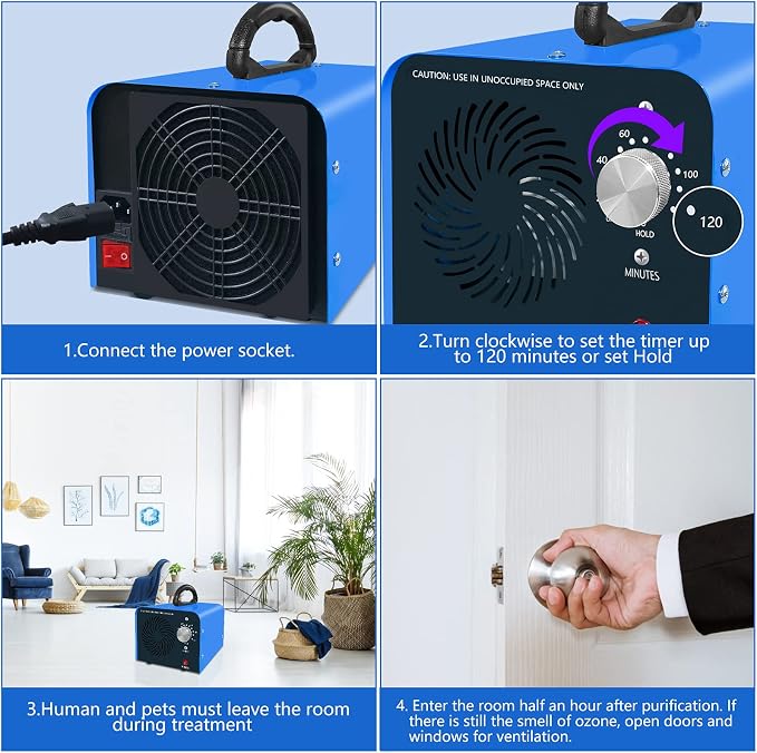 Ozone Generator 280,000mg/h Ozone Odor Eliminator Ozone Machine Ionizer Odor Remover Deodorizer Ozonator for Home, Cars and Pet Odor Removal