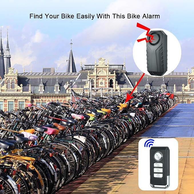 Bicycle Alarm System Anti Theft,USUPERINK Bike Alarms for Ebikes,113dB Bike Alarm,IP65 Waterproof,7 Levels of Sensitivity Adjustment,Suitable for Bicycles,Motorcycles,Electric Scooters,Ebike,10PK