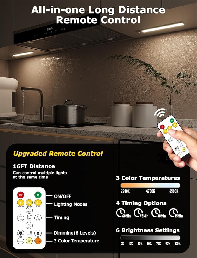 12" Ultra-Thin Under Cabinet Lighting Wireless, Aluminum Alloy Under Counter Lights for Kitchen, 3-Color-Temps Magnetic Closet Lights, Rechargeable Motion Sensor Light Indoor (4 Pack, Silver)