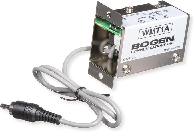 Bogen WMT1A Line Matching Transformer, 10 kOhm Hi-Z to 600 Ohm Balanced Impedance Adapter, RCA to 600Ω Screw Terminal, Audio Signal Isolation, Compact Steel Enclosure