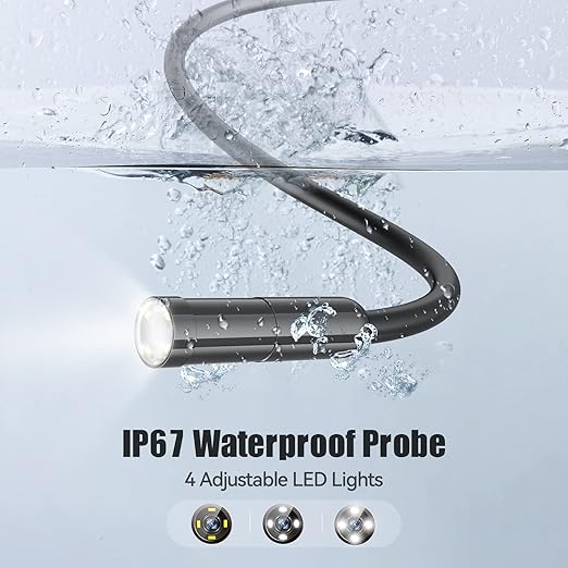 5MP Auto-Focus Endoscope, Teslong 3rd Generation USB Borescope with 5.0 Megapixel Inspection Camera, 16.5ft Waterproof Semi-Rigid Cable & Adjustable Led Lights Probe for Android Phone Windows MacBook