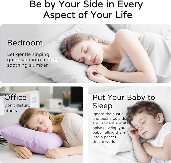 Under-Pillow Bone Conduction Sleep Speaker & White Noise Sound Machine with Sleep Timer, TF Card Compatible | for Side Sleepers & Insomnia, Calms the Mind & Supports Deeper Sleep